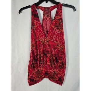 Apple Bottoms Vintage Y2K Paisley Halter Top Deep V-Neck Racerback Plus Size 2X